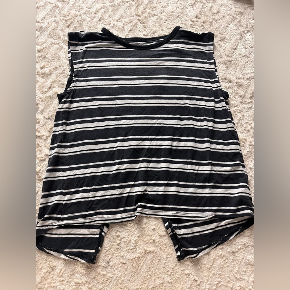 Athleta Black and White Striped open back sleeveless to woman’s size xxs